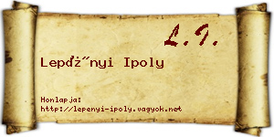 Lepényi Ipoly névjegykártya